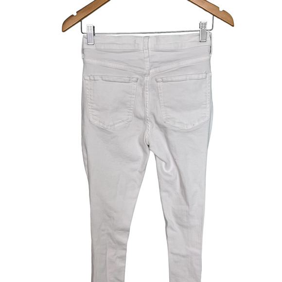 Free People Busted Knee Skinny Fit Jeans White Distressed #OB636273R Size 27 - Picture 6 of 13